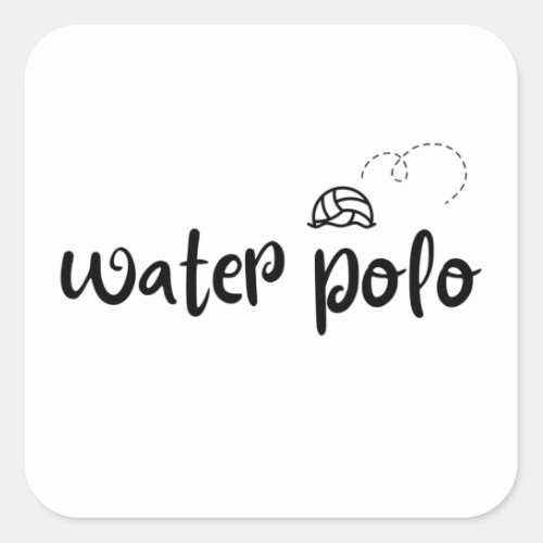 Water polo ball square sticker