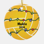 Water Polo Ball With Lights Holiday Customizable Ceramic Ornament