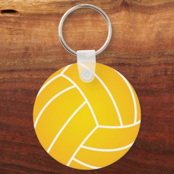 Water Polo Ball Yellow Keychain by SBPantry at Zazzle