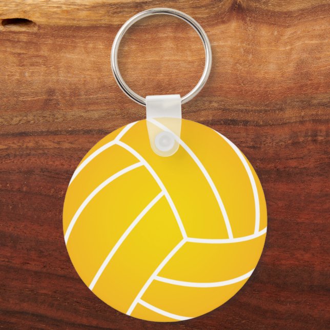 Water Polo Ball Yellow Keychain (Back)