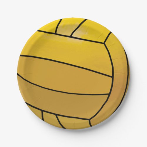 Water Polo Ball Yellow Party Supplies Paper Plates