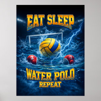Water Polo Bootleg Retro Style Poster