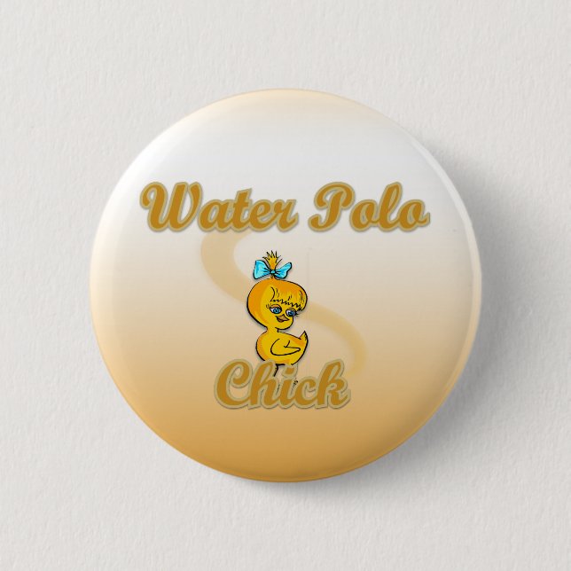 Water Polo Chick Pinback Button (Front)