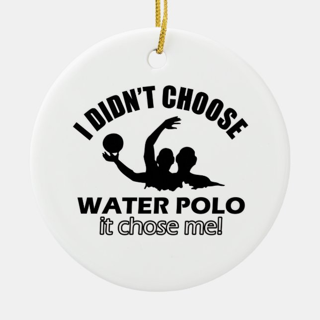 water polo design ceramic ornament (Front)