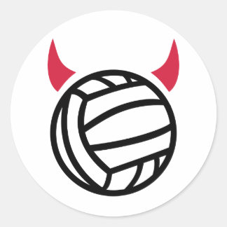 Water polo devil classic round sticker