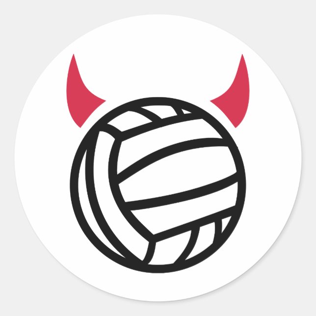 Water polo devil classic round sticker (Front)