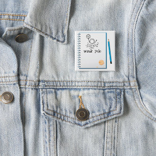 Water Polo Doodle Sketch Hand-Drawn Water Sport Button
