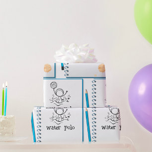 Water Polo Doodle Sketch Hand-Drawn Water Sport Wrapping Paper