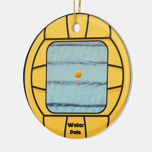 Water Polo frame add your own photo Ceramic Ornament
