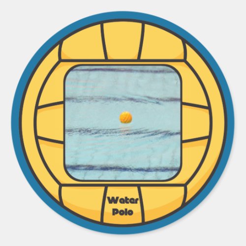 Water Polo frame add your own photo Classic Round Sticker