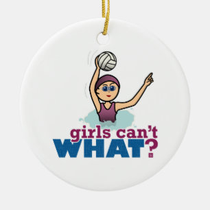 Water Polo Girl Ceramic Ornament