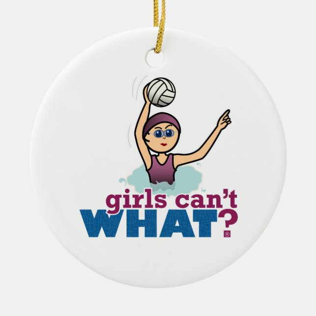 Water Polo Girl Ceramic Ornament (Front)
