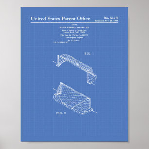Water Polo Goal 1972 Patent Art Blueprint Poster