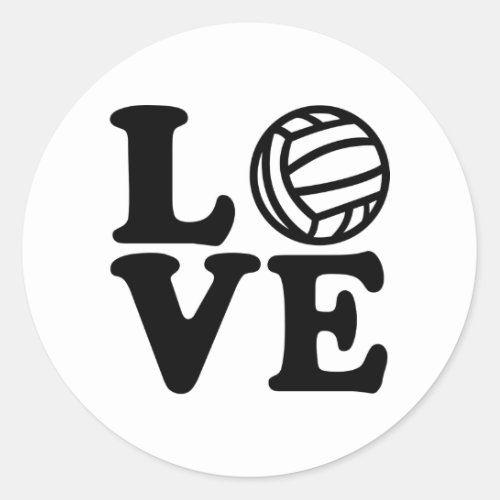 Water polo love classic round sticker