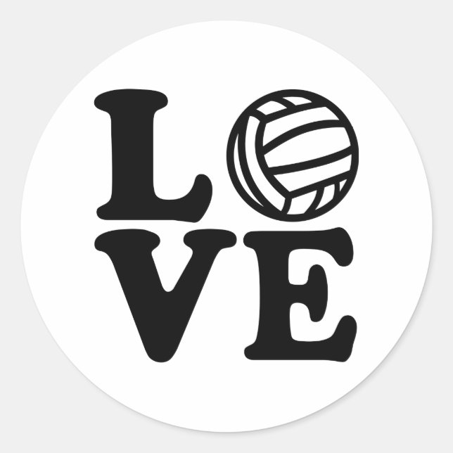 Water polo love classic round sticker (Front)