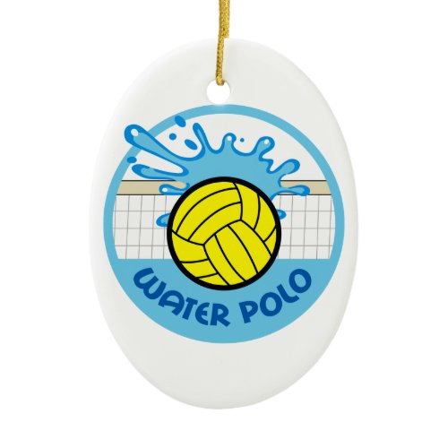 WATER POLO NET SPLASH CERAMIC ORNAMENT
