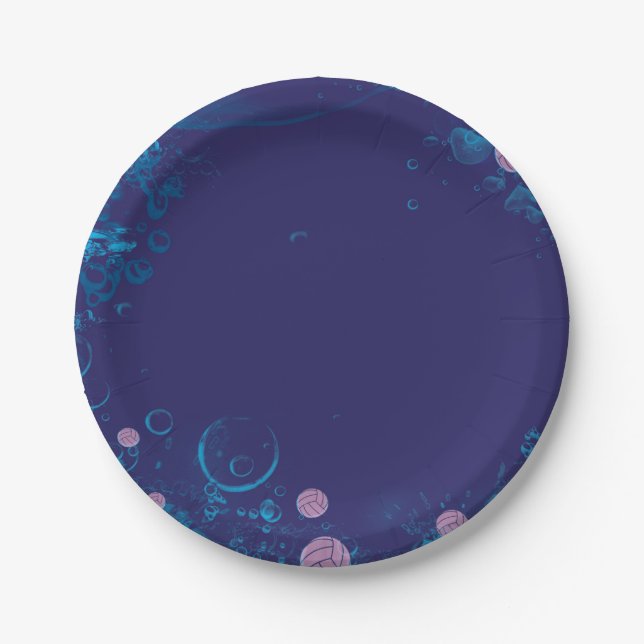 Water Polo Paper Plate - Sporty Party Tableware (Front)