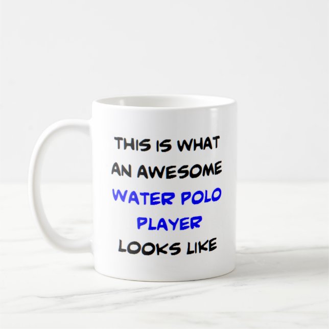 water polo player, awesome coffee mug (Left)