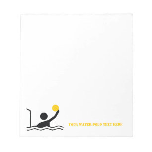 Water polo player black silhouette custom notepad