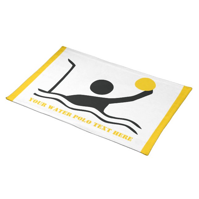 Water polo player black silhouette custom placemat (On Table)