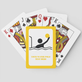 Water polo player black silhouette custom poker cards