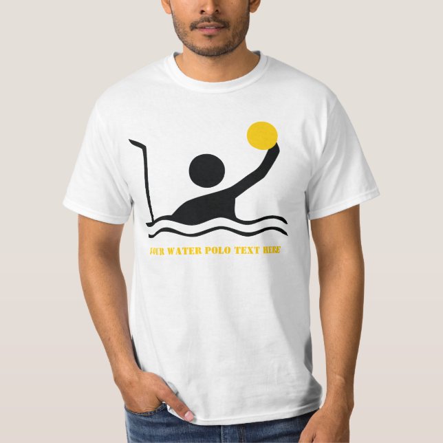 Water polo player black silhouette custom t-shirt (Front)