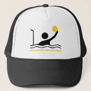 Water polo player black silhouette custom trucker hat