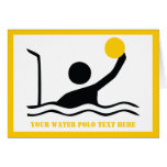 Water polo player black silhouette greeting card