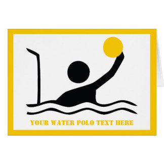 Water polo player black silhouette greeting card