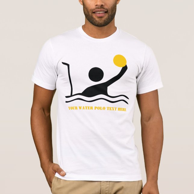 Water polo player black silhouette t-shirt (Front)