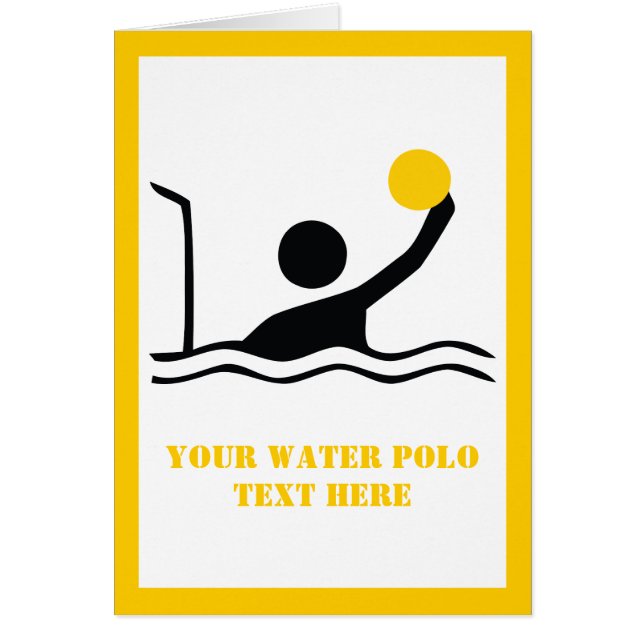 Water polo player black silhouette vertical card (Front)