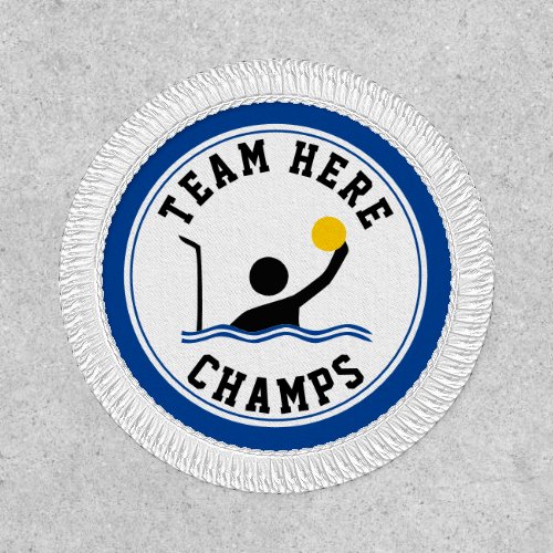 Water polo player blue and black champs patch