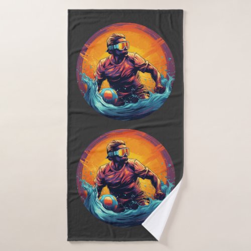Water Polo Player Colorful Waterpolo Bath Towel