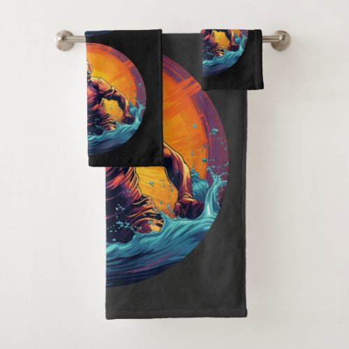 Water Polo Player Colorful Waterpolo Bath Towel Set