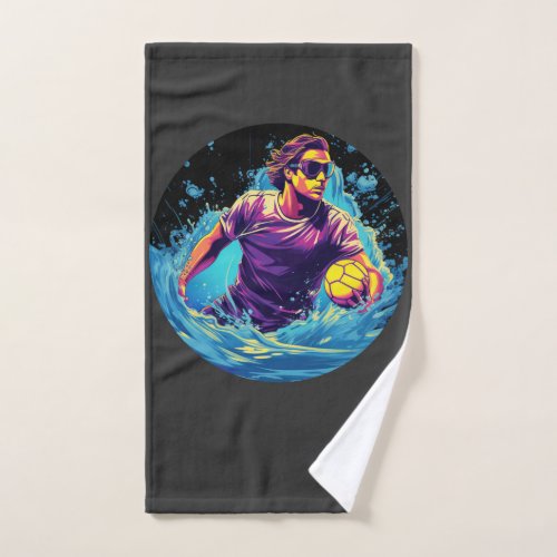 Water Polo Player Colorful Waterpolo Hand Towel