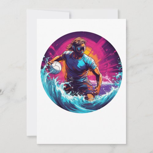 Water Polo Player Colorful Waterpolo Invitation