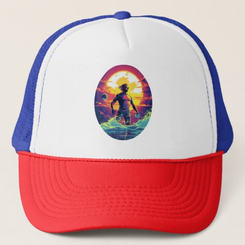 Water Polo Player Colorful Waterpolo Trucker Hat