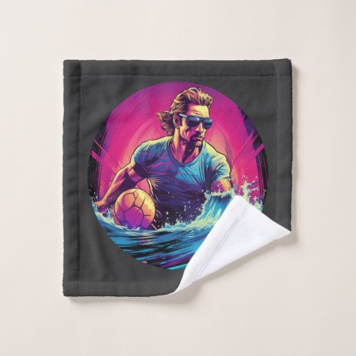 Water Polo Player Colorful Waterpolo Wash Cloth