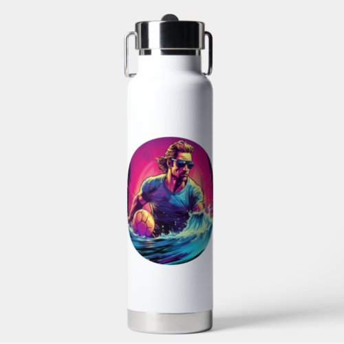Water Polo Player Colorful Waterpolo Water Bottle