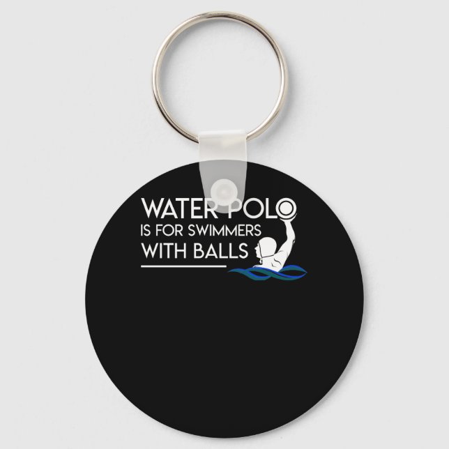 Water Polo Player Is Swimmers With Balls Keychain (Front)