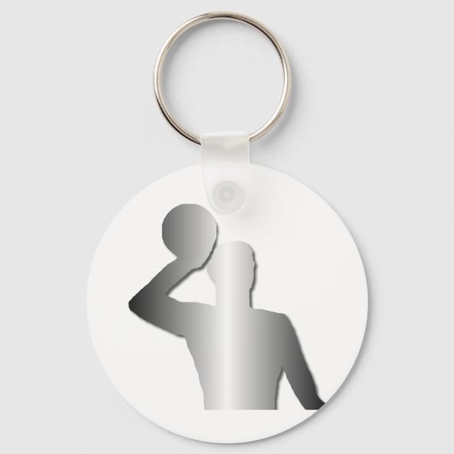 Water polo player silouette keychain (Front)