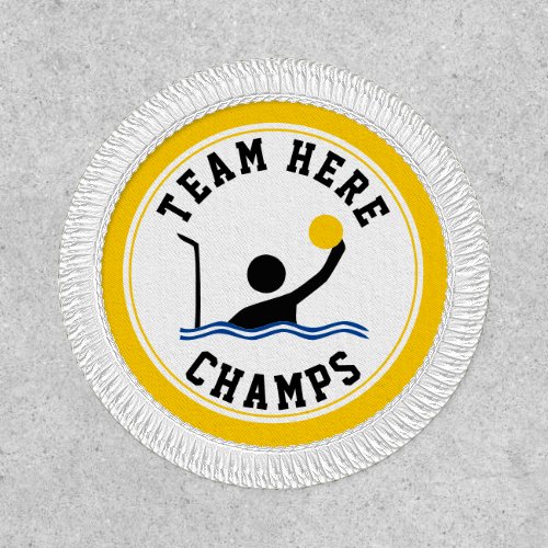 Water polo player yellow and black champs patch