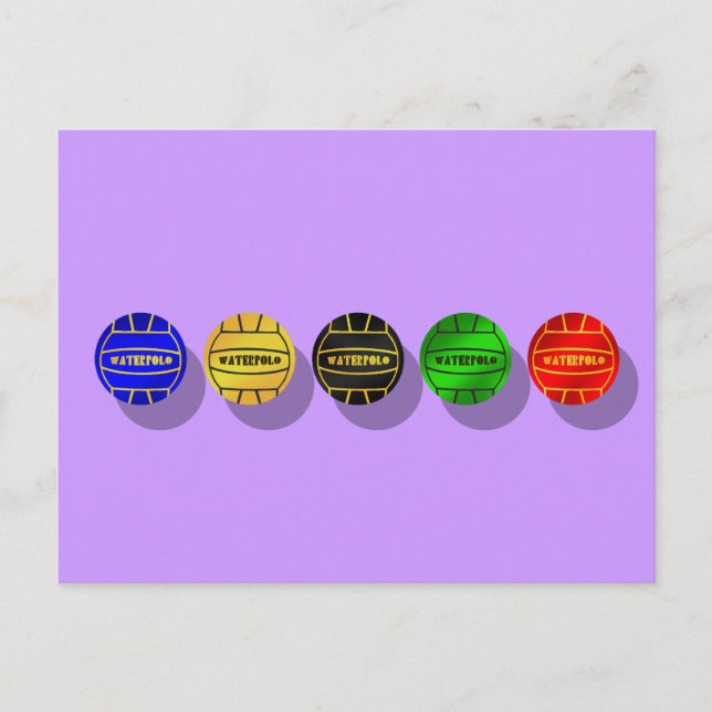 Water polo players and waterpolo players ball postcard (Front)