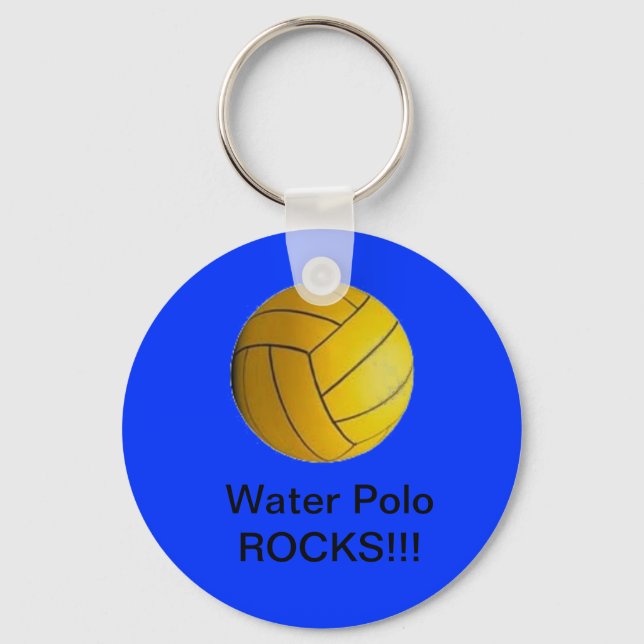 Water Polo Rocks !!! keychain blue (Front)