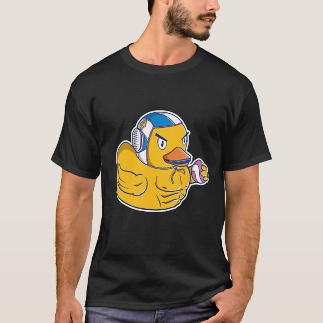 Water Polo Rubber Duck with Swimming Cap and Ball  (Front)