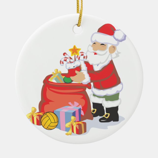 Water Polo Santa Ornament (Front)