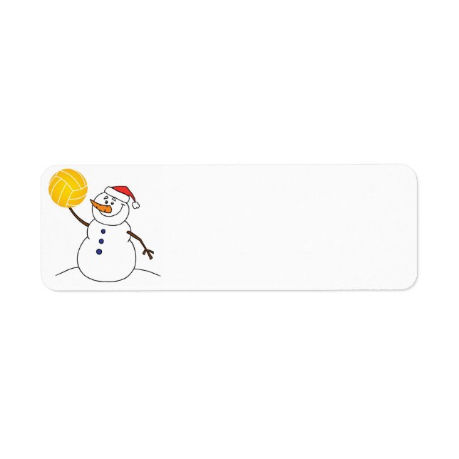 Water Polo Snowman Return Address Label (Front)
