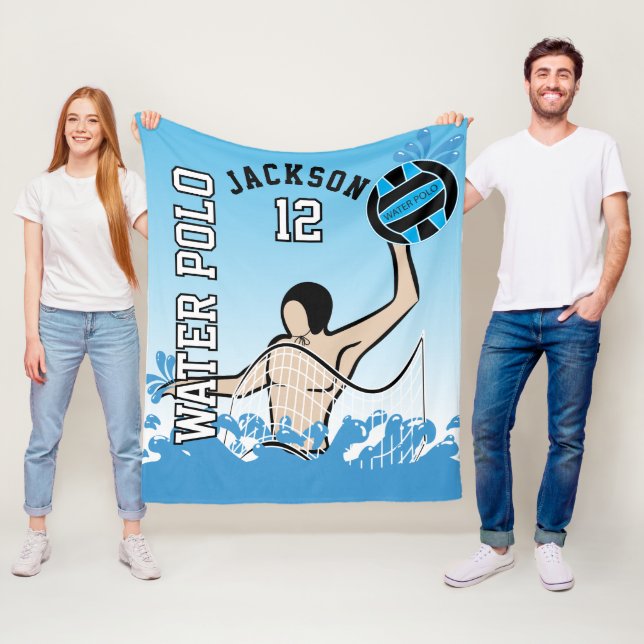Water Polo 🤽‍♀️ Sport - Blue Fleece Blanket (In Situ)