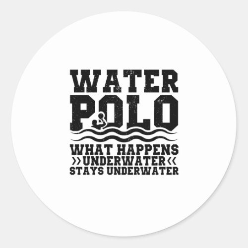 Water Polo Team  Sports Player Trainer Gifts Classic Round Sticker