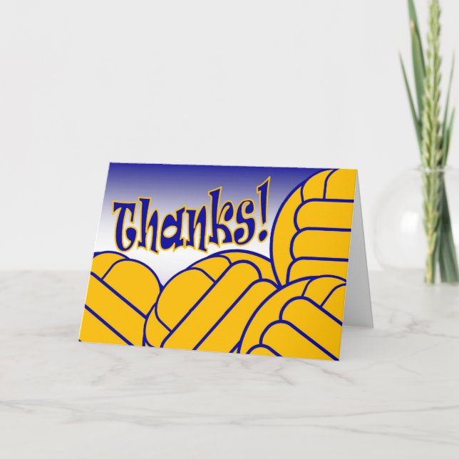 Water Polo - Thank You! Letterpress Thank You Card (Front)